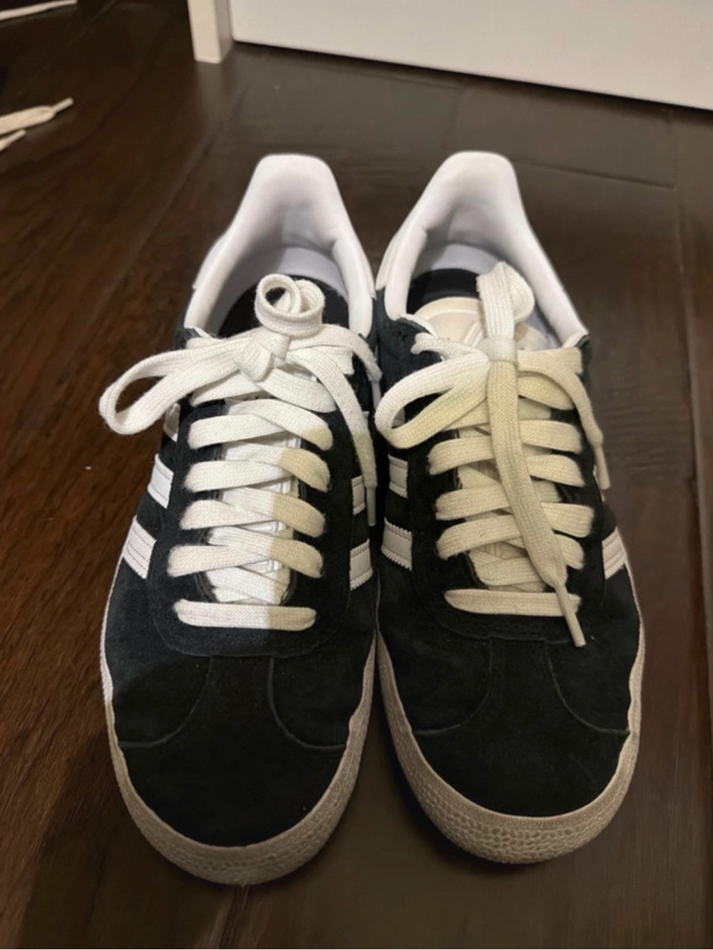 adidas Gazelle Black and White Suede Low-Top Sneakers